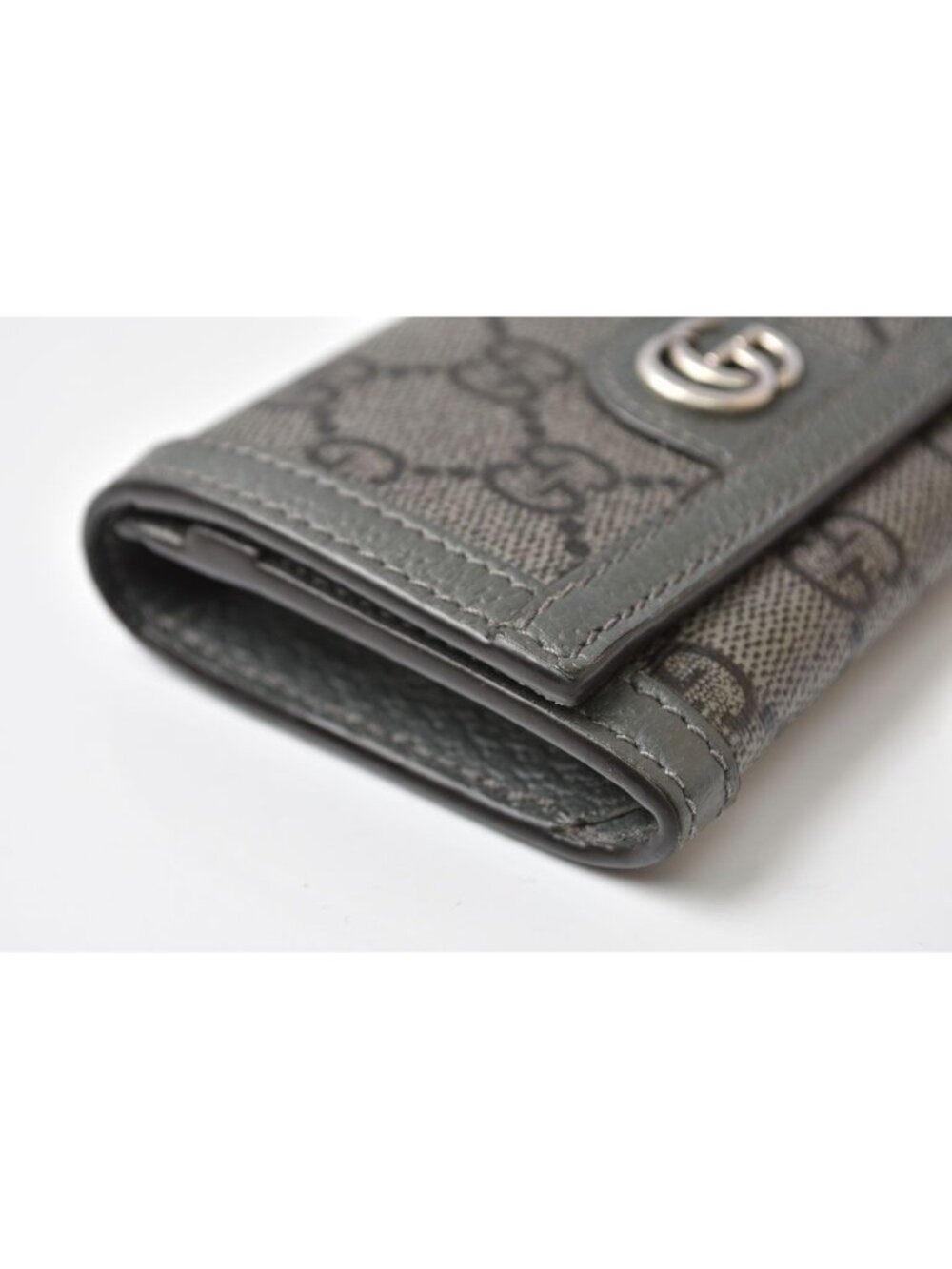 Gucci Bifold Card Case Business Ophidia GG Supreme Gray Wallet - Picture 5 of 11